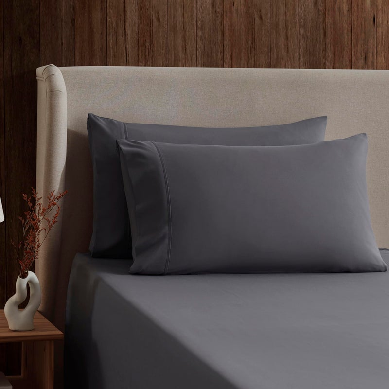 Nestl Queen Sheet Set - Luxury 1800 Ultra-Soft Microfiber Bed Sheets - Double Brushed - Deep Pockets - Easy Fit - 4 Piece Set - Bedding Sheets & Pillowcases (Queen, Dark Grey) - Image 3